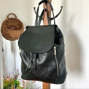 Donating march 1! Unica! Firenze Italian Leather Backpack Shoulder Bag black